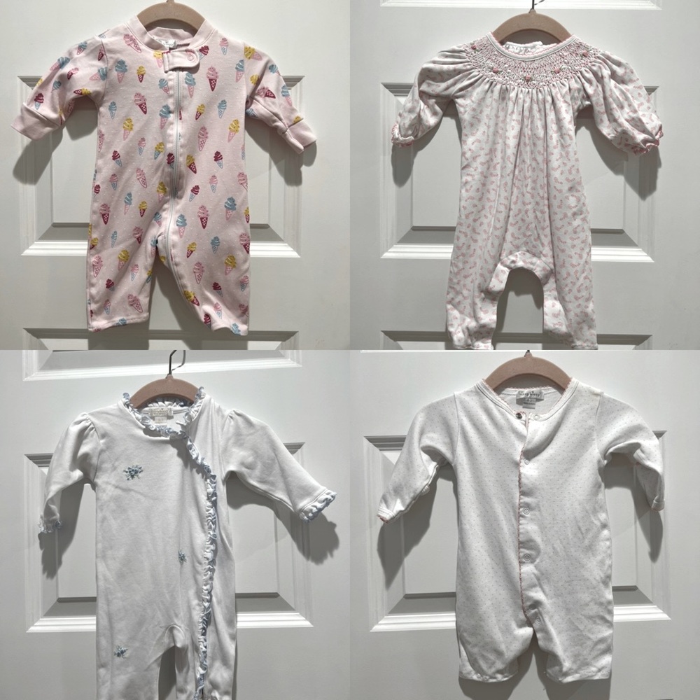 Lot of 4 Kissy Kissy/Magnolia Baby Onesies (altered)